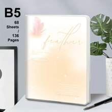 1pc, 136 Pages, B5 Waterproof Soft Surface PP Cover Notebook, Colorful Simple Journal, Notebook, Horizontal Line Journal, Notepad For Office, Home, School