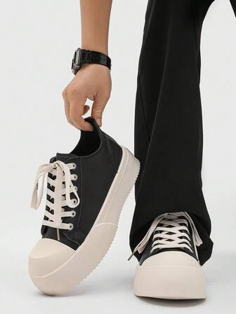 大码男士厚底休闲运动鞋，美式街头风，厚底百搭日常鞋