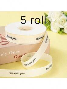 2CM*35Yards/Roll Thank You Decorative Satin Ribbon Featuring A Cream-Colored Birthday Cake Ribbon For Gift Box Wrapping, Suitable For Valentine'S Day Bouquet Wrapping And Rose Packaging Suitable For Birthdays, Weddings, Bachelorette Parties, Birthday Decorations, Graduations, Parties, Gift Boxes. Suitable For Women's Birthday Gifts, Mother's Day, Christmas, Halloween, St. Patrick's Day, Thanksgiving,Valentine's Day, And Teacher's Day. - White - View 13