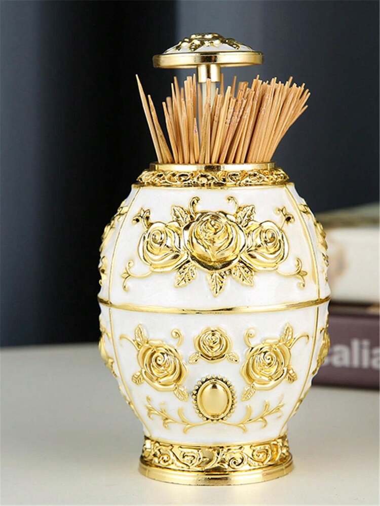 1件北欧自动按压式牙签盒 家用创意牙签架 酒店餐厅时尚高档牙签架 自动智能牙签器 牙签收纳盒 厨房餐桌用品 - 白色 - 查看 13