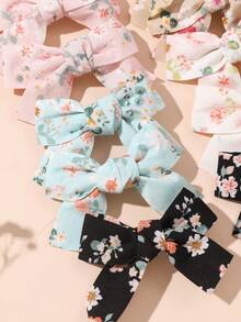 10 piezas/set Pasadores de pelo con flores de primavera y verano, estampados de flores frescas, adecuados para viajes y vacaciones - Multicolor - Ver 4