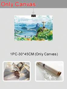 1/5 szt. Duży wydruk na płótnie Brazylia Dzień Niepodległości, sztuka ścienna Rio De Janeiro, Chrystus Odkupiciel Brazylijski wystrój domu, sztuka brazylijska, sztuka ścienna z plakatem w ramce, do salonu, sypialni, dekoracji ściennej biura, gotowy do powieszenia - Wielokolorowe - Zobacz 10