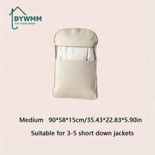 1pc DYWMM Space Saving Hanging Bag With Self-Compression Zipper - 40% Compressed Premium Closet Organizer For Coats And Clothes, Durable Fabric Storage Bag (Beige/Pink),Bedroom Room Decor,Back To School - Multicolor - View 15