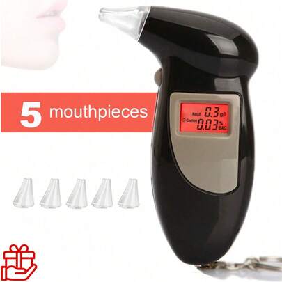 Portable Breath Breathalyzer, Non-Contact Digital Alcohol Tester With Keychain, Personal BAC Analyzer For Driving, Beak Style Car Alcohol Tester(Battery Not Included)