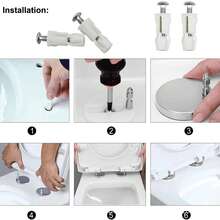 2/4/6pcs Stainless Steel Toilet Seat Fixing Top Fix Hinge Blind Hole Fitting Universal Expansion Bolt Kit Fixed Nuts Fit Aperture 14mm -18mm Home Bathroom Bathroom Accessories Bathroom Tools