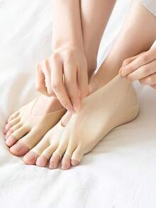 1 Pair Fashionable Daily Casual - Comfortable, Elegant, Charming, Minimalist, Breathable Moisture-Wicking Soft Fabric Open Toe Ankle Socks, Suitable For Spring/Summer/Autumn, For Valentine's Day & Mother's Day Gifts - Multicolor - View 10