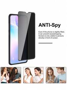 3 piezas de protector de pantalla de vidrio templado compatible con Xiaomi/Redmi, anti-espionaje para proteger su privacidad, resistente al agua, anti-huellas dactilares, adhesivo avanzado, calidad de imagen clara, compatible con Xiaomi/Redmi Note 10S/10X 5G/Note 12 Pro/13C/12C/Note 13/Note 12 5G/10/Note 11 4G/Note 11 Pro/Note 9/Note 11S, fácil instalación, compatible con sus fundas de teléfono favoritas - Negro - Ver 3