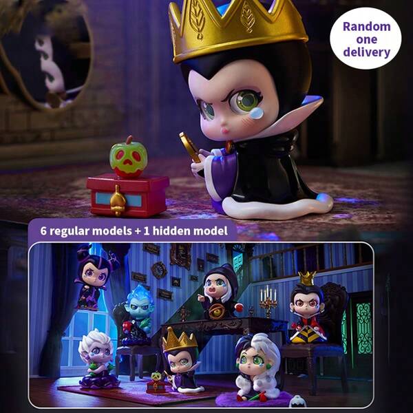 Miniso Serie di figure dei Cattivi Disney in scatole chiuse, dettagli raffinati, in resina di alta qualità, perfetto per decorare la scrivania (1 pezzo, distribuzione casuale)