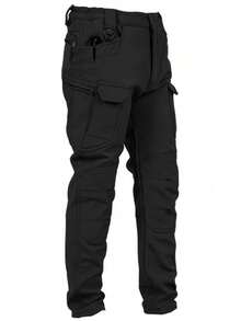 Men's Winter Soft Shell Fleece - Lined Charging Pants - Windproof, Waterproof & Thickened For Outdoor & Mountaineering - 1 - 查看 3