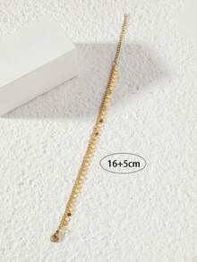 1 件夏季时尚金色圆盘流苏手链，基本日常配饰（圆盘数量随机） - 金黃色 - 查看 3