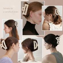 1/4/6 Stücke zufällige Styles Brautjungfern-Vorschlag-Geschenke Perlen Brautjungfern Haarklammern 9,5 cm große Haarklammern Junggesellinnen-Abschiedsparty Geschenke Brautparty Geschenke Haarzubehör, Kunstperle Brautjungfern Haarzubehör für Brautjungfern Vorschlag Geschenke (ohne Band)