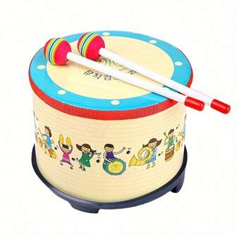 Floor Tom Drum 8-Inch Gathering Club Carnival Colorful Percussion Instrument With 2 Mallets Music Drum Special Christmas Birthday Gift (8-Inch)