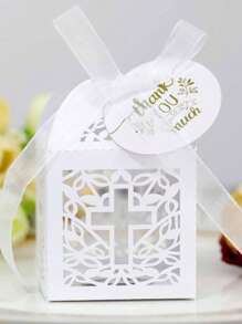 Juegos de 6/12/24 regalos de bautizo, que incluyen 6/12/24 piezas de pulseras con cruz de ángel, 6/12/24 piezas de cajas de regalo de bautizo, 6/12/24 piezas de etiquetas de agradecimiento, 6/12 piezas de bolsas de organza para el bautizo, regalos de bautizo para mujeres y hombres, regalos de fiesta de bodas