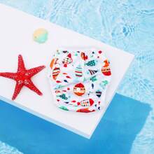 1 Stück wiederverwendbare Schwimmwindel aus Stoff, einstellbare Schwimmwindel-Hose für Schwimmunterricht Baby Mädchen, Jungen, neutraler Farbton Schwimmwindel (das Muster wird umgekehrt sein)