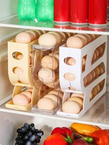 1pc Egg Holder For Fridge,Automatic Scrolling Egg Rack Holder,Space-Saving Egg Dispenser Auto Rolling,Large Capacity Eggs Organizer Storage 30 Egg,Box Automatic Rolling Egg Rack,Stackable Egg Storage Box,Sliding Design, Independent Plastic Egg Tray,Kitchen Storage Box,Fresh-Keeping Container,Side Door Egg Dispenser Accessories,For Fridge,Kitchen,Cabinet, Or On The Table - Multicolor - View 11