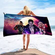 WB 1/15PCS Harley Joker Villain Quinns Bath Towel Beach Towel Female Silk Printed Long Skirt Wrapped Bikini Covered Sunscreen Blanket