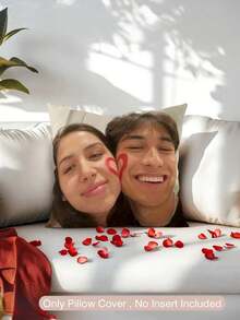 1pc Custom Photo Pillowcase For Home Decoration, Valentine's Day, Christmas, Breathable, Washable, Soft, Comfortable, Gift For Family, Pets, Mother's Day, Father's Day, Graduation, Wedding, Baby Shower Gift, Personalized Gift, Thoughtful Gift - Multicolor - View 3