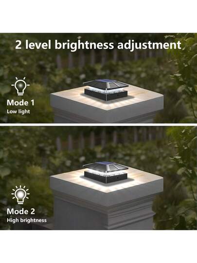 Solar Pillar Lights, LED Outdoor scape Lighting Garden, Patio, Porch Yard Moderne Acrylic Post Cap Lights Panel, Polished Finish, Easy Installation, view 6