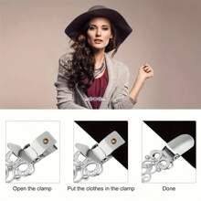 1pc/2pcs/3pcs Vintage Metal Sweater Cardigan Collar Clips, Fashion Shirt/Dress Lapel Pins, Women Non-Slip Clothing Clip, Multi-Functional Laundry Clips, Household & Kitchen Organizer