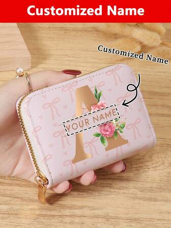 1pc Custom Signature Wallet,Personalized Signature Design Wallet,Custom Signature Wallet,Personalized Wallet With Signature,Custom Signature Wallet,Love Pattern Versatile Coin Wallet,Card Holder Multi-Card Card Organizer For Storage Credit Cards,New Year Glamour