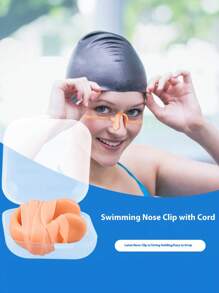 1 Unissed-Gender Swimming Nose Sling - Fit, Anti-Slip Design, Transparent Shoulder Strap Suitable For Swimming And Water Sports, Ivory Color, Water Equipment | Compact Clip Style | Flexible Shoulder Strap, Swimming Accessory, Beach Essentials, Beach Accessories, Pool Float