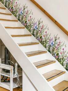 2 件春季花卉和植物图案自粘墙贴；PVC 蝴蝶墙贴；可移除墙面装饰贴纸，适用于卧室、客厅、门廊、家居装饰房间装饰 - 彩色 - 查看 4