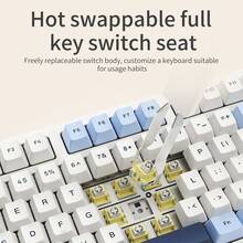 AJAZZ AK980 有线机械键盘，复古设计，高品质，适合办公和游戏 - 彩色 - 查看 6