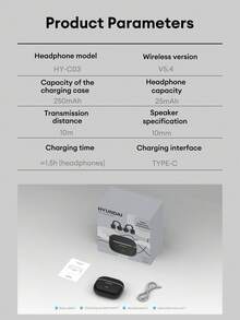 HYUNDAI 现代 HY-C03 简约蓝牙耳机，骨传导，长播放时间，低延迟，环绕声，高保真音乐，游戏，通话，降噪，麦克风，运动，跑步，商务，适用于智能手机和电脑的无线耳机耳夹式耳机 - 彩色 - 查看 11
