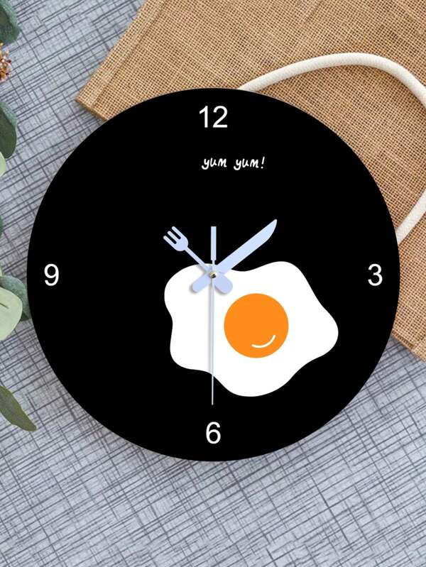 1Pc, Modern And Unique Food Element Wall Clock, 12-Inch Clock, Decorative Clock On The Restaurant Wall, Silent Clock Movement, Living Room Bedroom Kitchen Decoration, Home Decoration, Birthday Gift, Housewarming Gift. Room Decor Clock Wall Bedroom Decor Dormitory Decor Back To School School Decor School Surprise