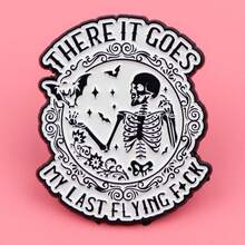 Skeleton Bat Enamel Pin Halloween Brooch Pines Lapel Pins Badge On Backpack Clothing Accessories Punk Jewelry Holiday Gifts - NR10289 - View 4