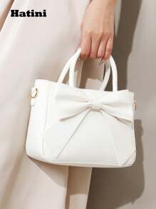 1 pieza Bolso tipo tote de unicolor elegante y de gran tamaño, el color blanco realza la elegancia, bolso de hombro versátil para ir y venir, bolso de embrague a la moda, con correa ajustable y desmontable, adecuado para ir y venir, citas, compras, ocio, playa, festivales de música, fiestas