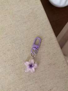 5pcs/Set Colorful Flower-Shaped Transparent Key Chains