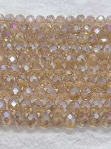 Confezione di perline distanziali sfaccettate in vetro di cristallo d'Austria con sfumatura color champagne da 4/6/8 mm, perline a rondella per la realizzazione di gioielli, braccialetti, collane, orecchini e accessori fai-da-te