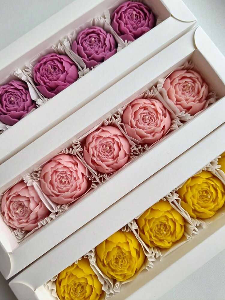 1 个玫瑰花蕾形硅胶模具 | 逼真的花瓣纹理，灵活，多用途，易于脱模 | 蜡烛、巧克力装饰、软糖烘焙 | 家居装饰美学工具，节日浪漫礼物之选 - 白色 - 查看 9