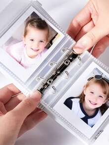 1本定制个性相册，可自定义文字，3英寸活页式Ins风格简约相册，磨砂外壳，全方位保护内页，防尘防水，绷带设计，时尚便携，适合作为送给孩子、朋友、毕业同学、假期返校的礼物 - 彩色 - 查看 3