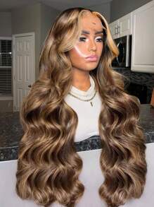 40 Inch 250% Density Wear And Go Glueless Wigs Body Wave Honey Blonde Ombre 5x5 HD Lace Closure Wigs Human Hair Highlight Body Wave Lace Front Wigs Human Hair Pre Plucked 250 Density Ready To Go Glueless 5X5 HD Lace Closure Wig For Women 4/27 Colored