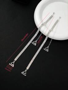 2 件/对女士水晶装饰胸罩肩带金属可调节背部胸罩肩带，适合狂欢 - 銀色 - 查看 6