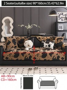 1pc Versatile Sofa Cover, Modern Minimalist Anti-Skid Sofa Cushion Cover, Dust-Proof & Washable, Brown Fashion Soft Non-Fading Fur Pet Friendly Protector For Living Room, Bedroom, Office, Adjustable For Corner Sofa, L-Shaped Sofa & 1-4 Seater Sofa