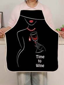 1 Piece Abstract Line Style Kitchen Apron, Niche Minimalist Design Showing Women's Unique Charm Suitable For Couples Barista Party Gathering - Multicolor - View 6