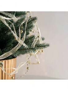 1pc Handmade Beaded Faux Pearl Ribbon, Fresh Flower Bouquet Ribbon, Crafty Ribbon For Gift Wrapping, DIY Cake Box Decor (Excluding Plastic Spool),Christmas - Multicolor - View 6