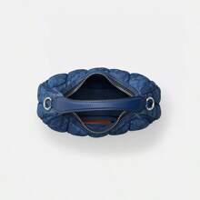 Coach Bolso de mano de lona azul vaquero para mujer, bandolera con correa desmontable