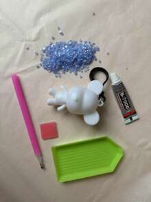 一套DIY钻石钥匙扣吊坠，趣味手工工艺品，适合作为生日、毕业、情人节和圣诞节的毛绒袜纪念品 - 彩色 - 查看 21