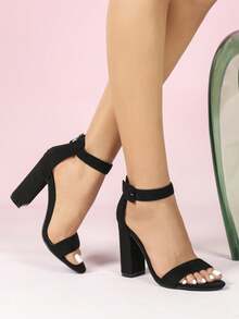Women's Fashion Sexy Black High Heel Sandals, Suitable For Commuting, Party, And Everyday Wear - Black - View 3