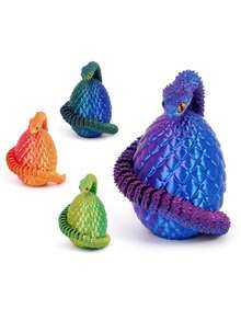 1/2/3/4/5件装新颖可动关节3D打印蛇形摆件，内含惊喜蛋，色彩缤纷，可作家居办公装饰桌面摆件，适用于各种房间装饰，可作雕像、桌面摆件、解压玩具、减压玩具，也是复活节、万圣节、圣诞节、感恩节、派对礼品的理想之选。 - 彩色 - 查看 5