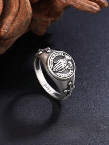925 Sterling Silver Vintage Cross & Prayer Hand Signet Ring, Fashion Men's Rings, Suitable For Dating, Party, Daily Wear, Birthday Gift For Boyfriend, Friend, Family - Men's Fine Jewelry