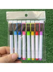 8/16-Color Bag Washable Color Core Black Core Whiteboard Pen With Brush Water-Based Erasable Pen,Back To School