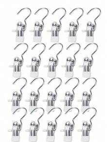 20/10/5/1 Pieces Of Stainless Steel Clothes Clip, Stainless Steel Clothes Hanger Hooks, Simple Stainless Steel Hook Clip,30/40/42 Pieces Of Stainless Steel Clips,Laundry Pegs With Hooks,(Coat) Hanger,Interior ,Portable Hanging Clothes Clip, Wardrobe Storage Racks, Clothes Hangers Easter Decorations, Mother's Day Clothing Spring Decorations, Holiday Decorations,Hanger Dress Pants Shoes Jeans Boots Skirt - Multicolor - View 29
