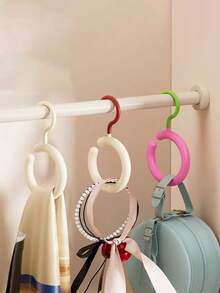 1 件/5 件多巴胺设计可旋转多功能帽架、围巾架、衣架、衣柜收纳架，适用于衣服、袜子、皮带、领带 - 彩色 - 查看 3