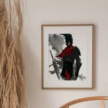 1 Pc Canvas Painting,Knight, Helmet, Red Scarf, Sword, Armor, Abstract Art, Canvas Print ,Wood Framed Painting (1) Thickness 2.5 Cm/ 1 Inch-Home Decoration For All Occasions,Ideal New Year, Valentine's Day,Thanksgiving,Easter,Christmas Gift,Room Decoration Aesthetic,Wall Decoration Art,Perfect Gift,Autumn And Winter Wall Decoration,Living Room Decoration, Bedroom Decoration, Kitchen Decoration, Entry Decoration, Bathroom Decoration, Direct Wall Painting, High Quality Wall Painting Poster,Modern Home Decoration Stretched And Framed Ready To Hang - Black - View 8