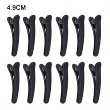 哑光黑色塑料鳄鱼皮发夹，带定位功能，男女适用，返校季、旅行度假必备品，女士发饰